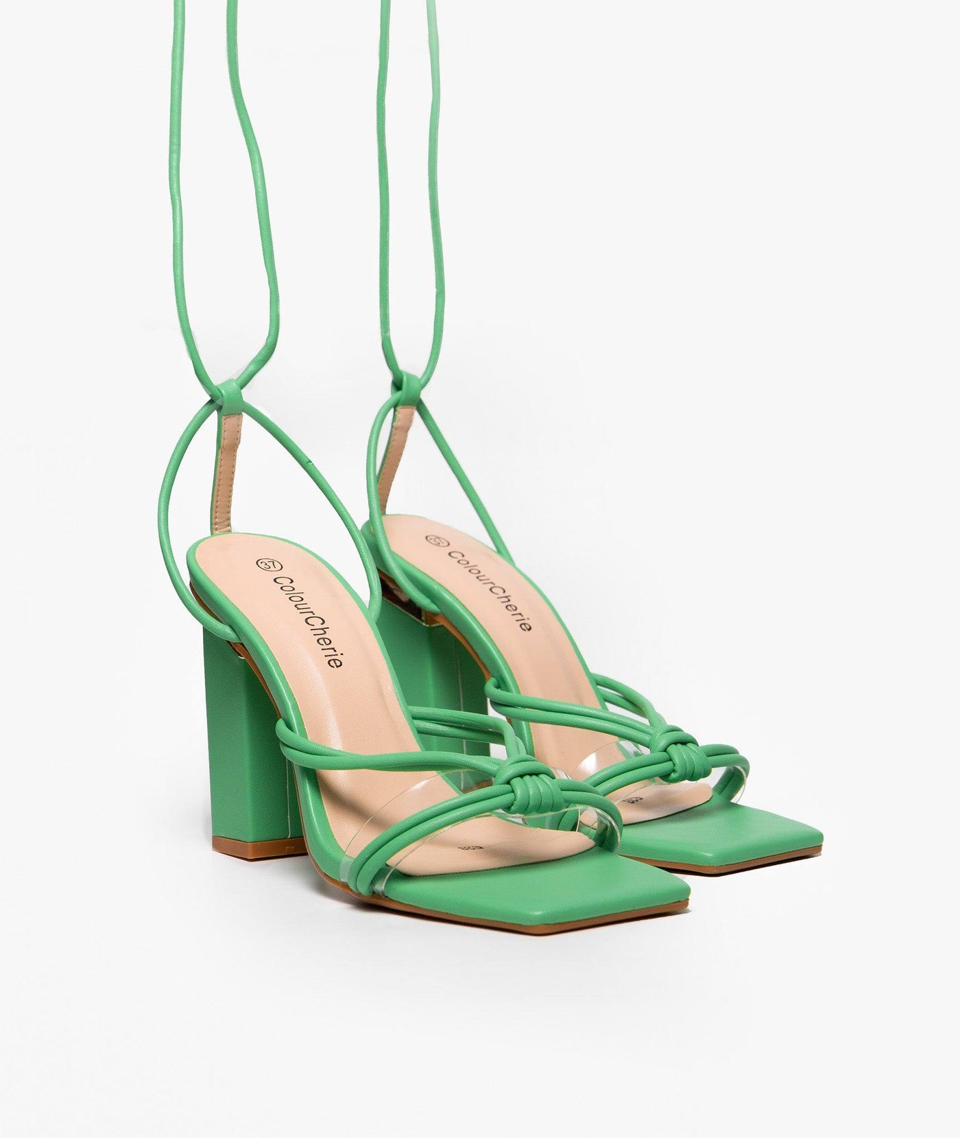 Sandalia Tacon Detalle Verde - MMShoes